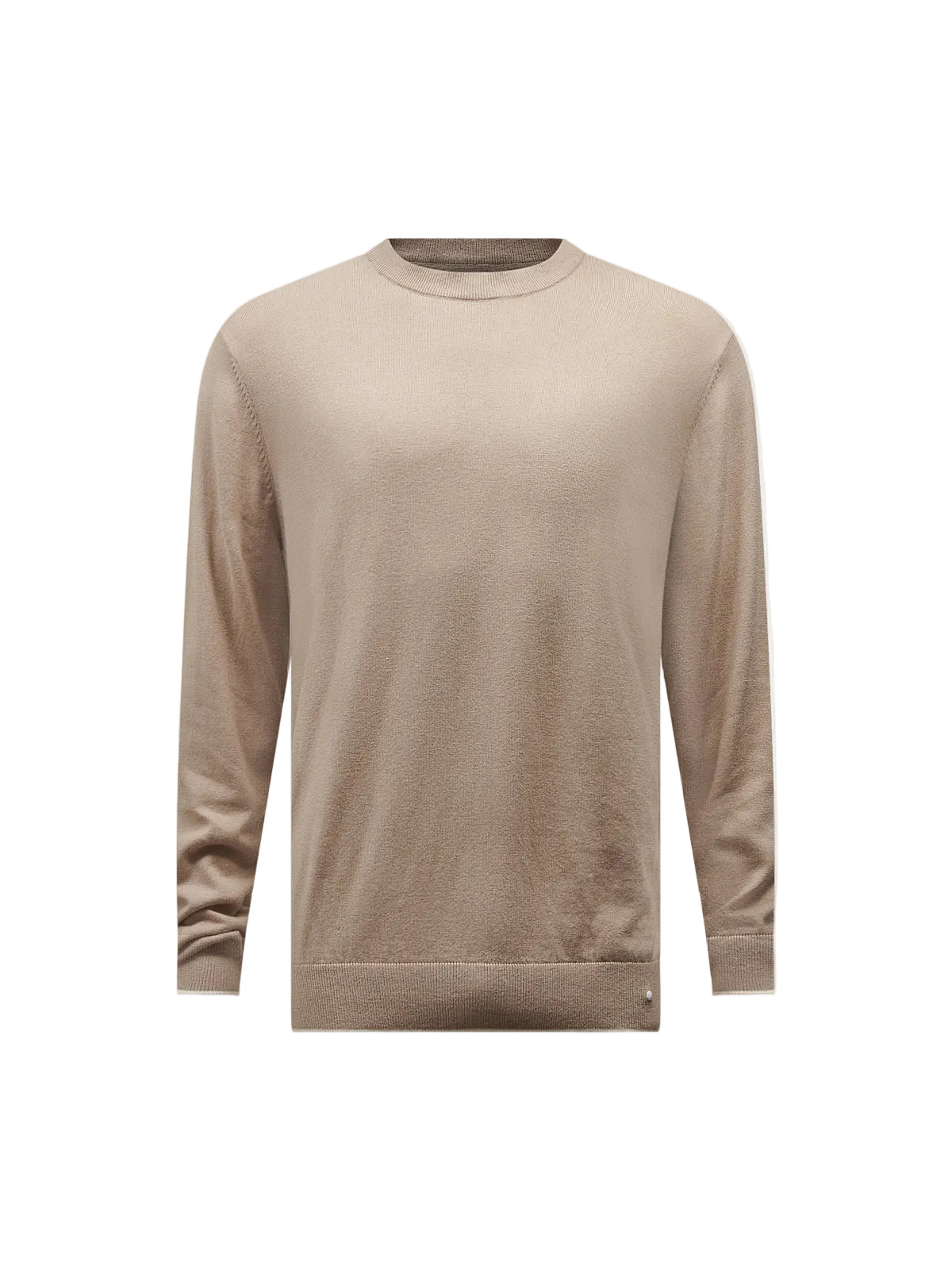 Front View of Peckham Rye Knit Simply Taupe Crewneck